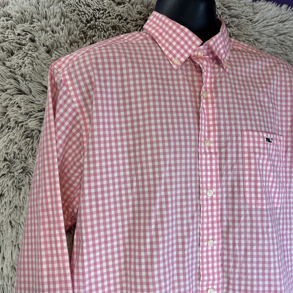 Vineyard Vines Classic Fit Tucker‎ Shirt Mens Large Pink Gingham Check Button Up - Picture 6 of 11